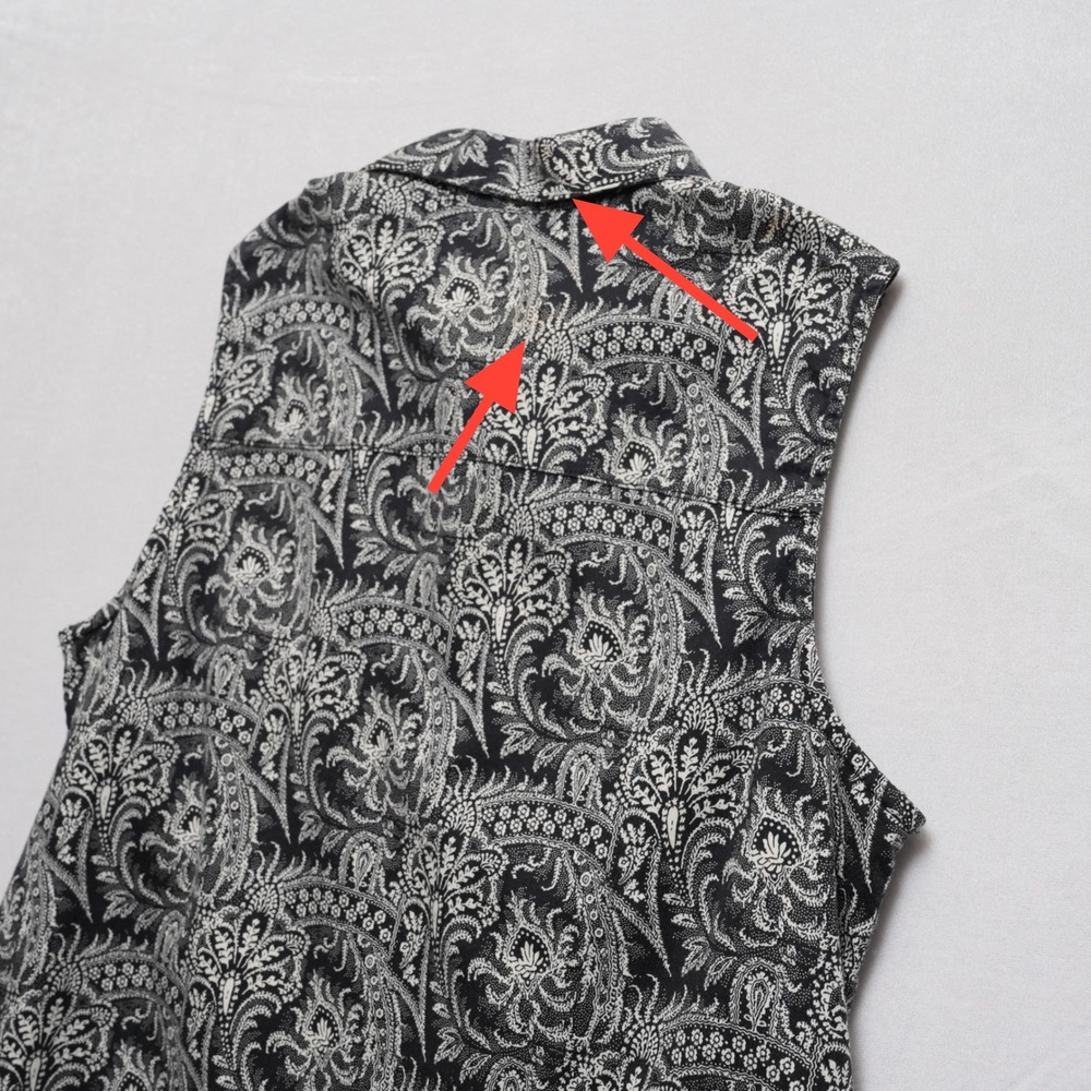 Charter Club Golf Collection Sleeveless Womens Size 10 Black White Paisley Top - Picture 12 of 14